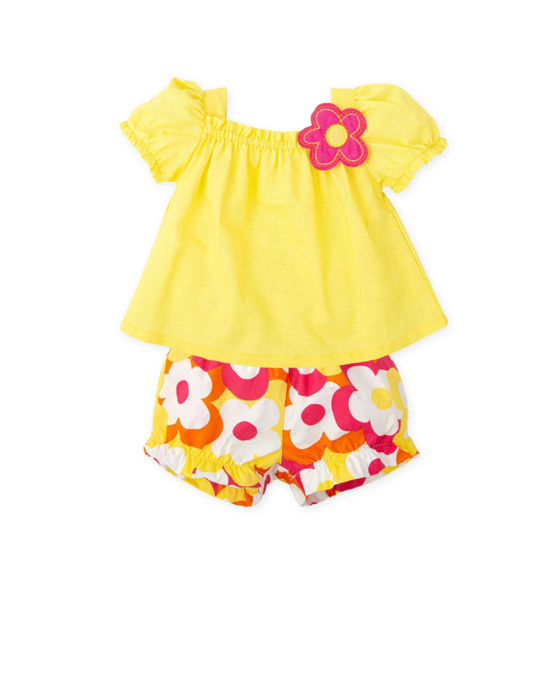 Floral Print Linen Top & Cotton Shorts Set by Agatha