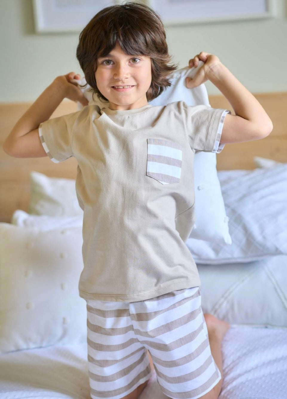 Camel Stripe Short Set by Rapife