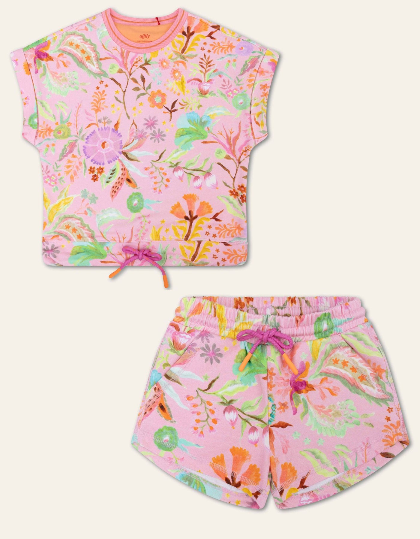 Pink Floral Sweater and Shorts Set by Oilily