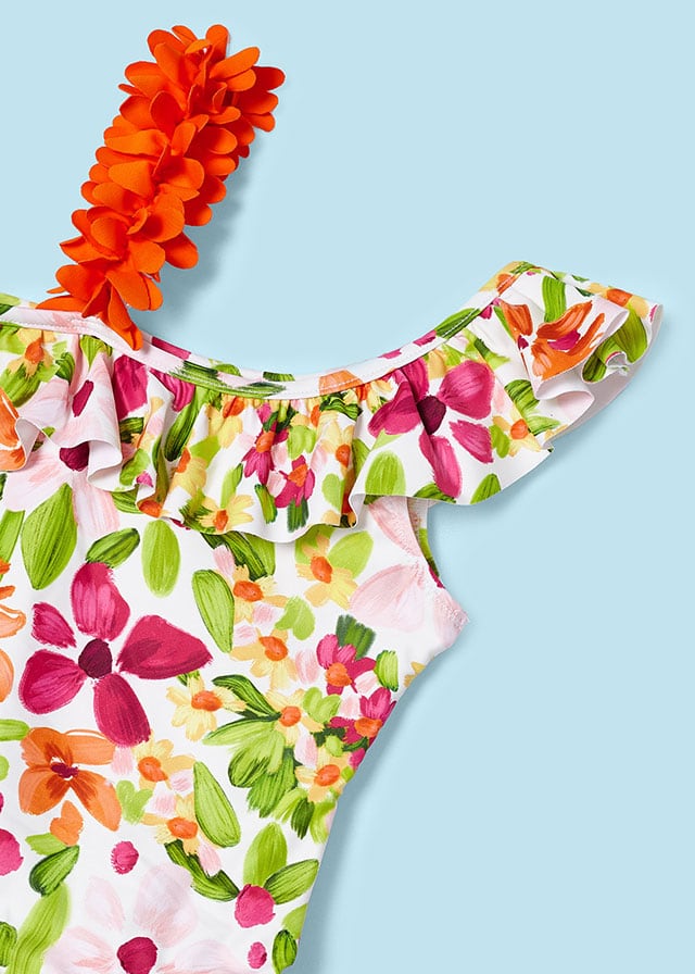 Floral Ruffle Swimsuit By Mayoral