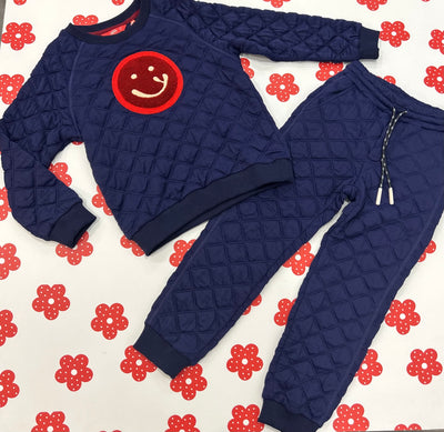 Boys Navy Quilted Tracksuit by Oilily