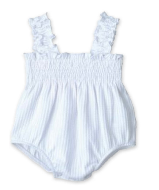 White Bow Romper by Calamaro