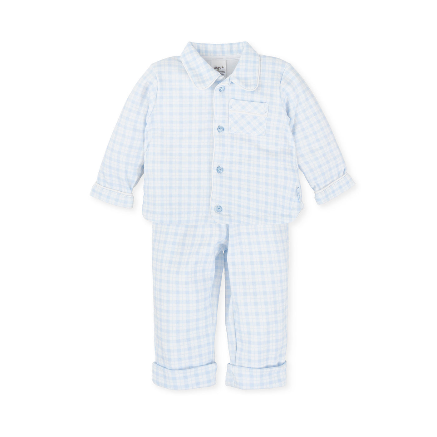 Blue Gingham Pyjamas by Tutto Piccolo