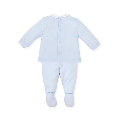 Blue Two Piece Babygrow By Tutto Piccolo