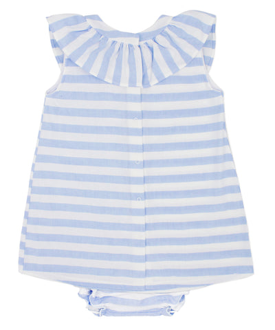 Blue Stripe Dress and Bloomers by Rapife