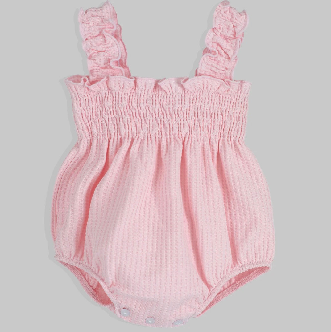 Pink Bow Romper by Calamaro