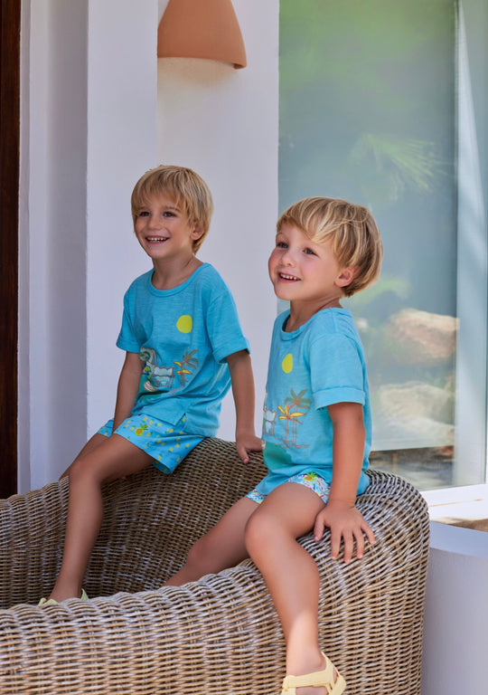Turquoise T Shirt by Tutto Piccolo