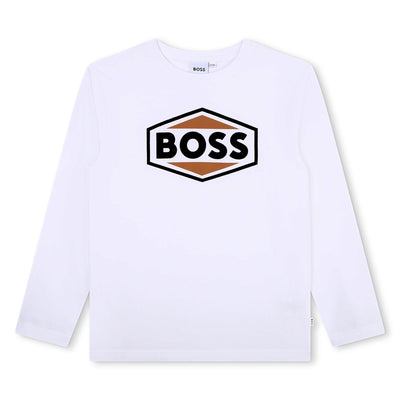 White Long Sleeve T-shirt By BOSS