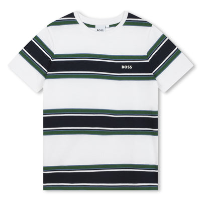 White Green Stripe T-shirt by BOSS