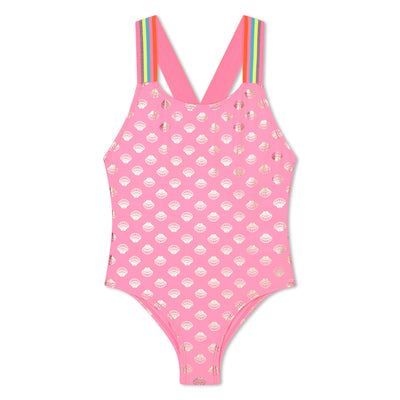 Pink Gold Shell Swim Costume by Billieblush