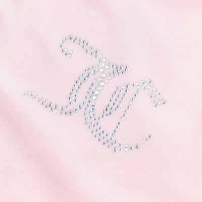 Pink Diamante Velour Zip Hoodie by Juicy Couture